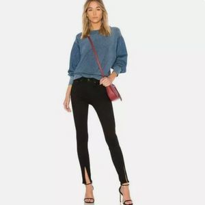 NWOT Rag & Bone Yuki Black Front Slit Jeans 25
